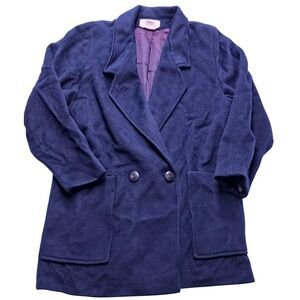 Vintage Cassidy Women's Wool Coat - Hand Tailored 1980's Women's Size 4 Navy